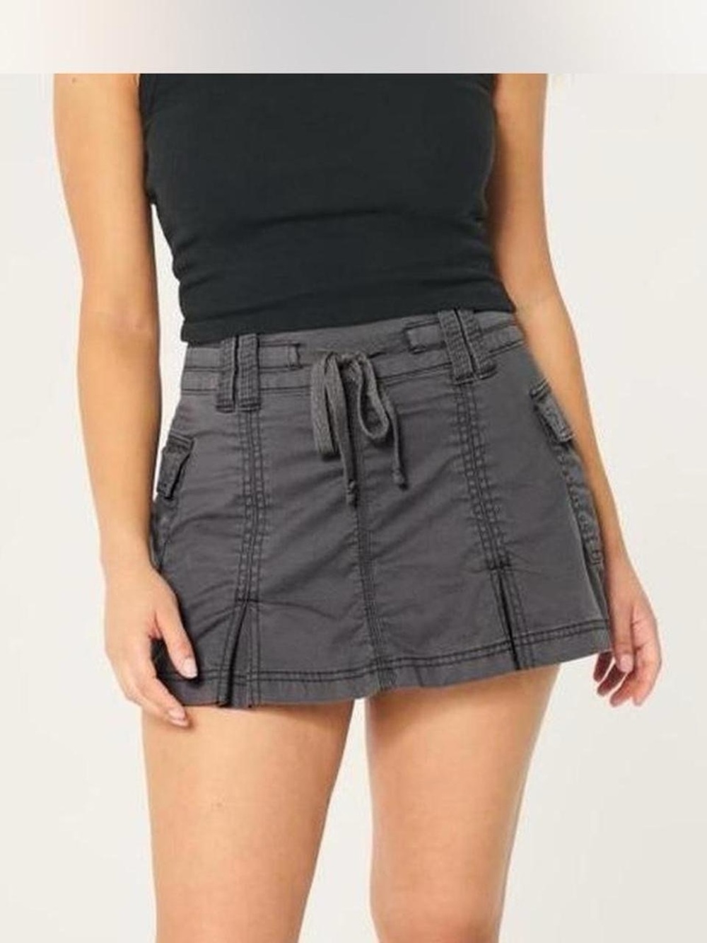 Hollister Charcoal Gray Utility Mini Skirt
